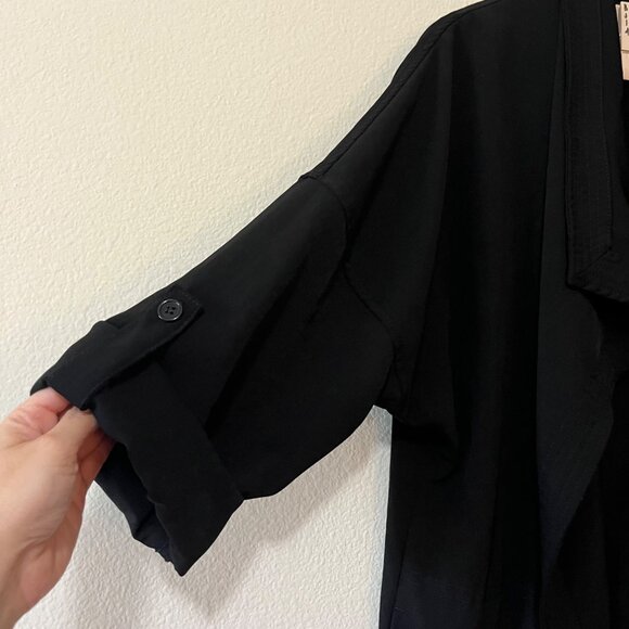 Max Studio Women's Black Open Front Pockets Lightweight Cardigan Jacket SZ XL - Picture 2 of 7